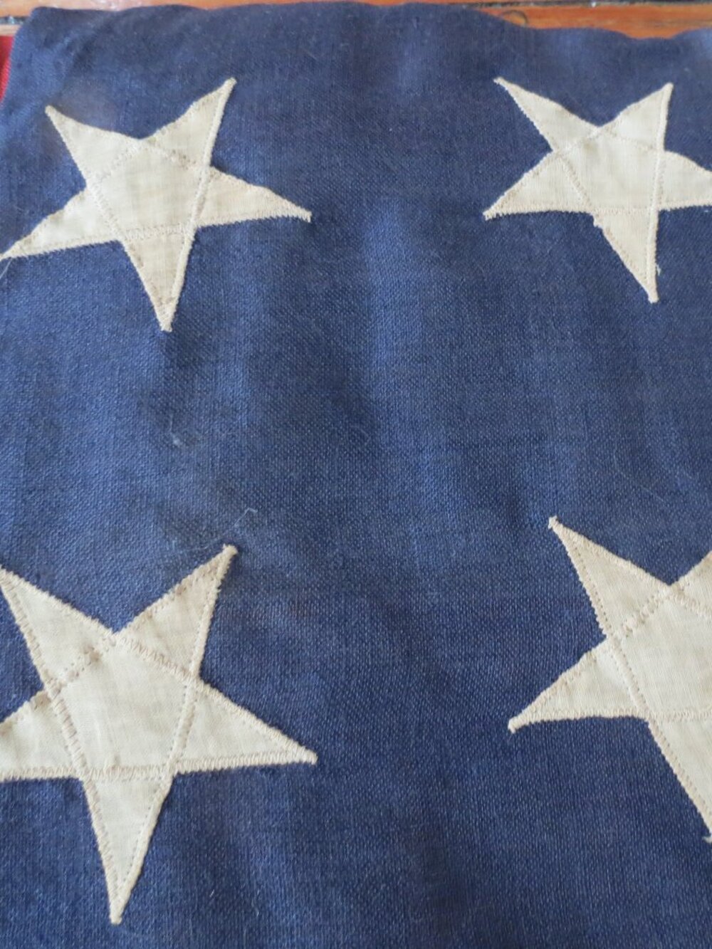Huge 48 Star American Flag 5.5' X 8.5' Aged Worn Antique Vintage 66" x 104"